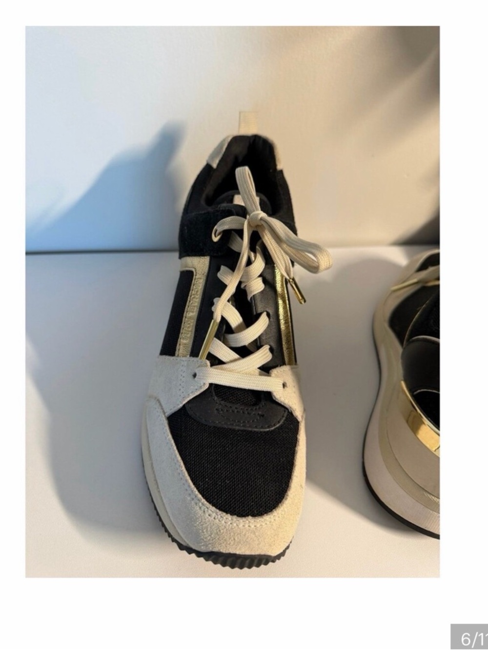 Michael Kors Black and White Platform Sneakers